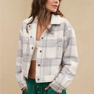 Aerie Plaid Sherpa Jacket